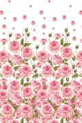 Tecido Crepe Georgete Estampa Doncella Floral Barrado Rosas