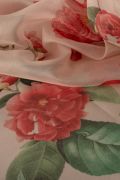 Tecido Musseline Toque de Seda Doncella Estampa Floral Rosa Quartzo Claro