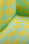 Tecido Viscose Estampa Doncella Grid Amarelo e Tiffany